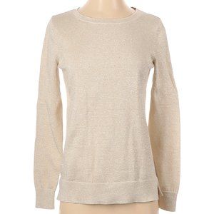 LOFT Gold Lurex Festive Sweater Beige XS